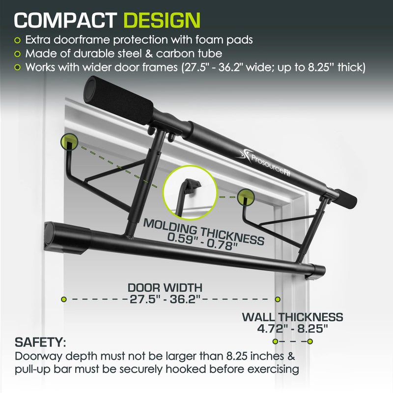 ProsourceFit Foldable Pull Up Bar/Doorway Trainer for Multi Use Fitness & Home Gym Exercise - Image 2